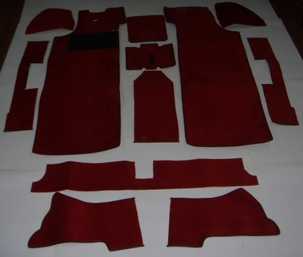 Carpet set red velour NSU Prinz 1200c, Type 110