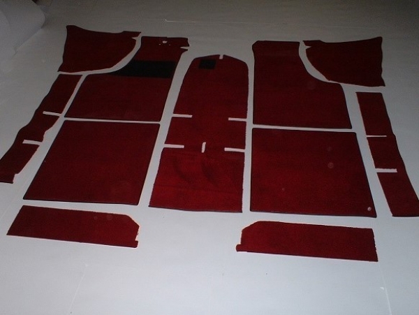 Carpet set red velour NSU Prinz 1000, TT